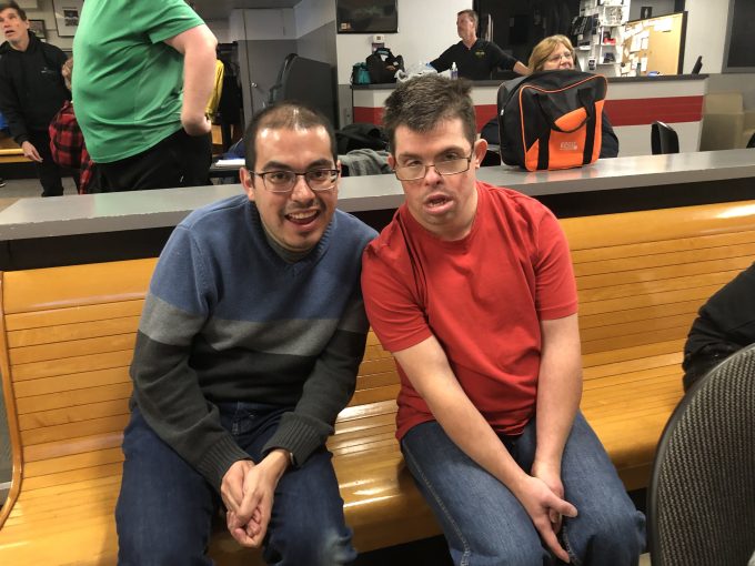 People having fun bowling at Towne Bowl one last time!