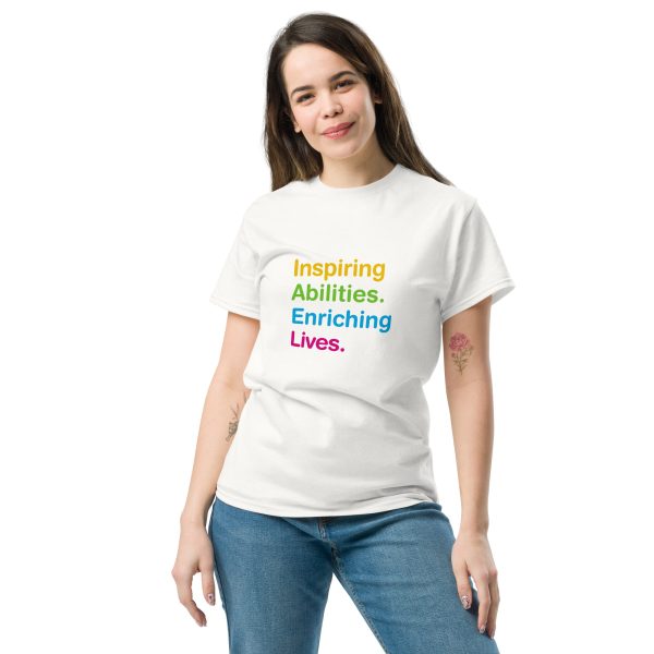 Inspiring Abilities Enriching Lives T Shirt (with back printing) - Image 4