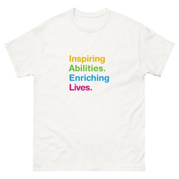 Inspiring Abilities Enriching Lives T Shirt (with back printing) - Image 8