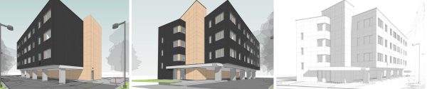 Computer generated photos of our next shovel-ready 18-unit Affordable Housing project. 