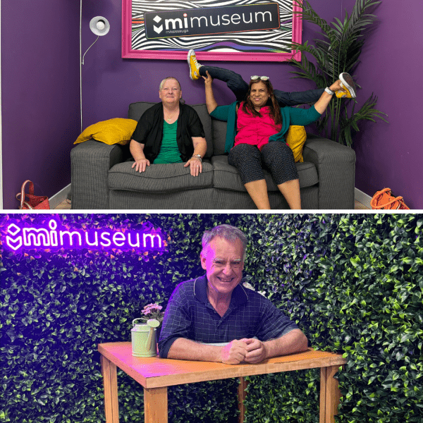 (Above) Donna magically cut in half on the couch with Susan. (Below) Jim magically appears out of the sink!