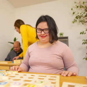 Person playing BINGO