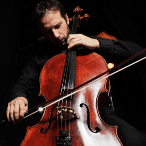 A person playing a double bass