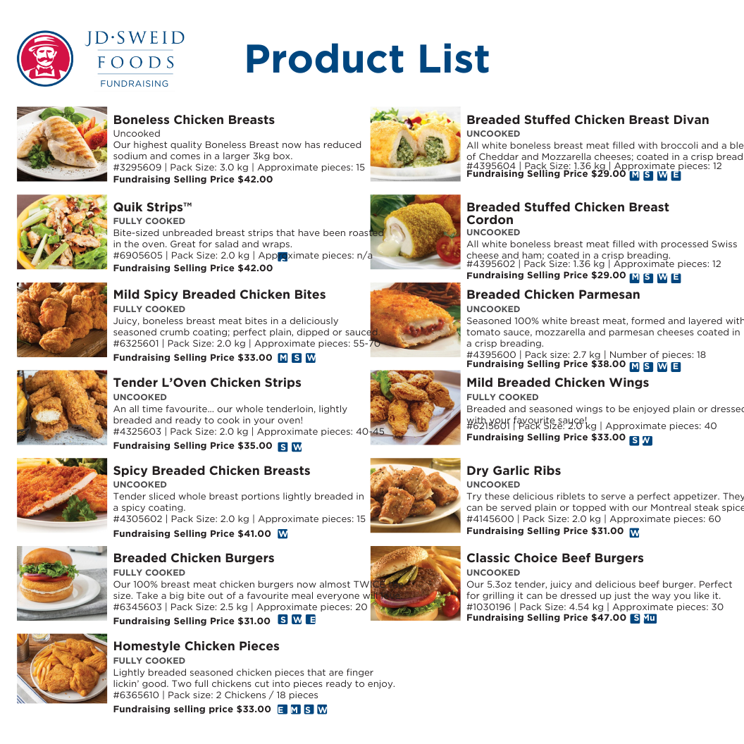 JD Sweid Product List