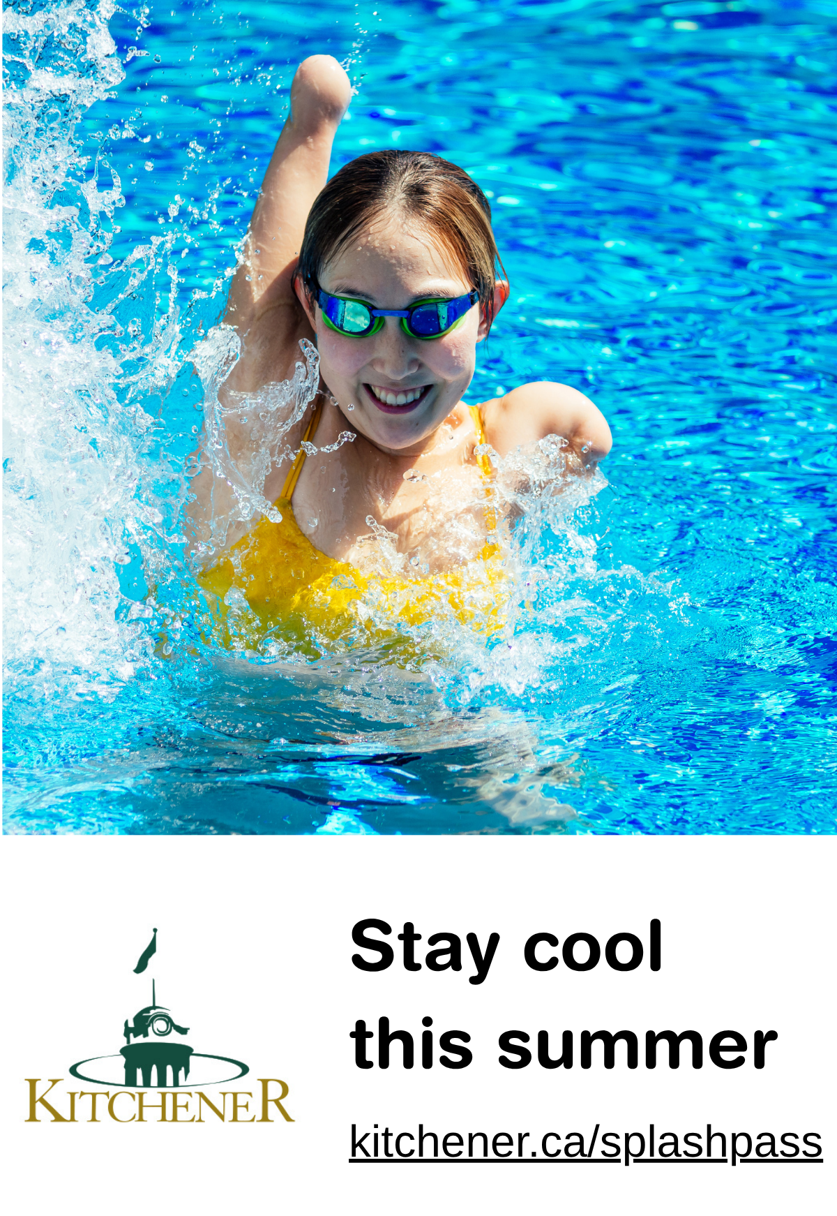 A person enjoying the pool on a hot day