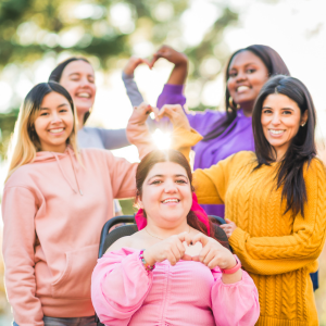 A diverse group of people in the community