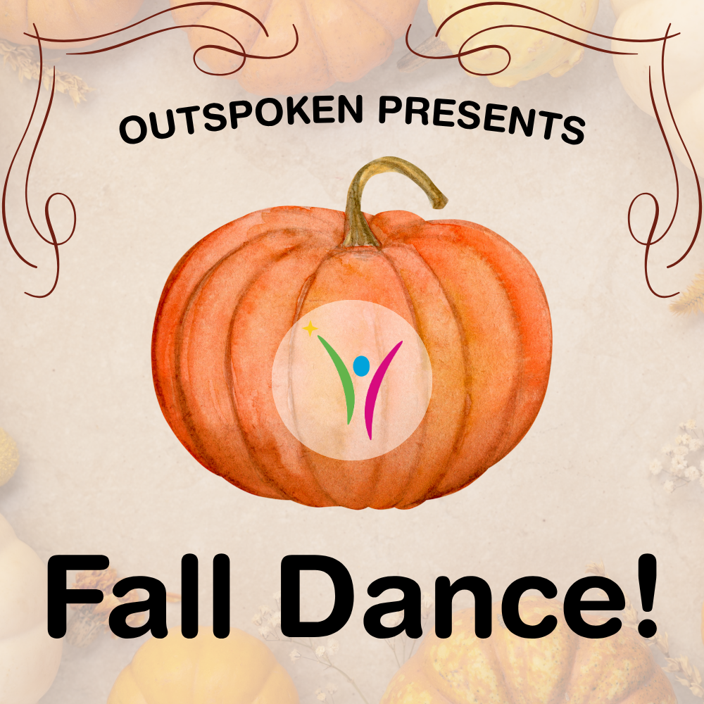 A pumpkin with the KW Habilitation logo on it. Outspoken Presents Fall Dance!