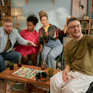 A group of people hanging out.