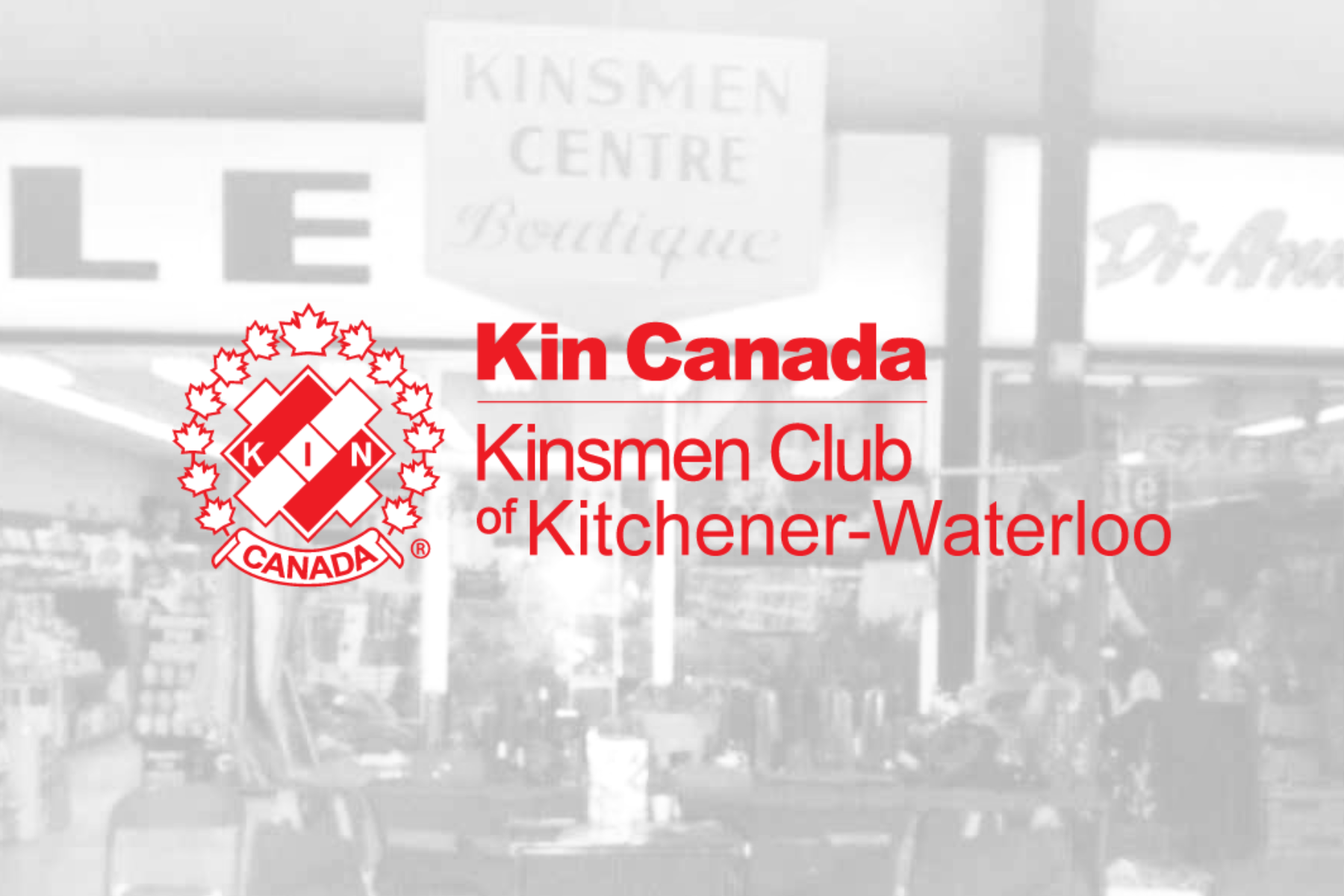KW Kinsmen logo with a historical photo of the Kinsmen Centre in the background