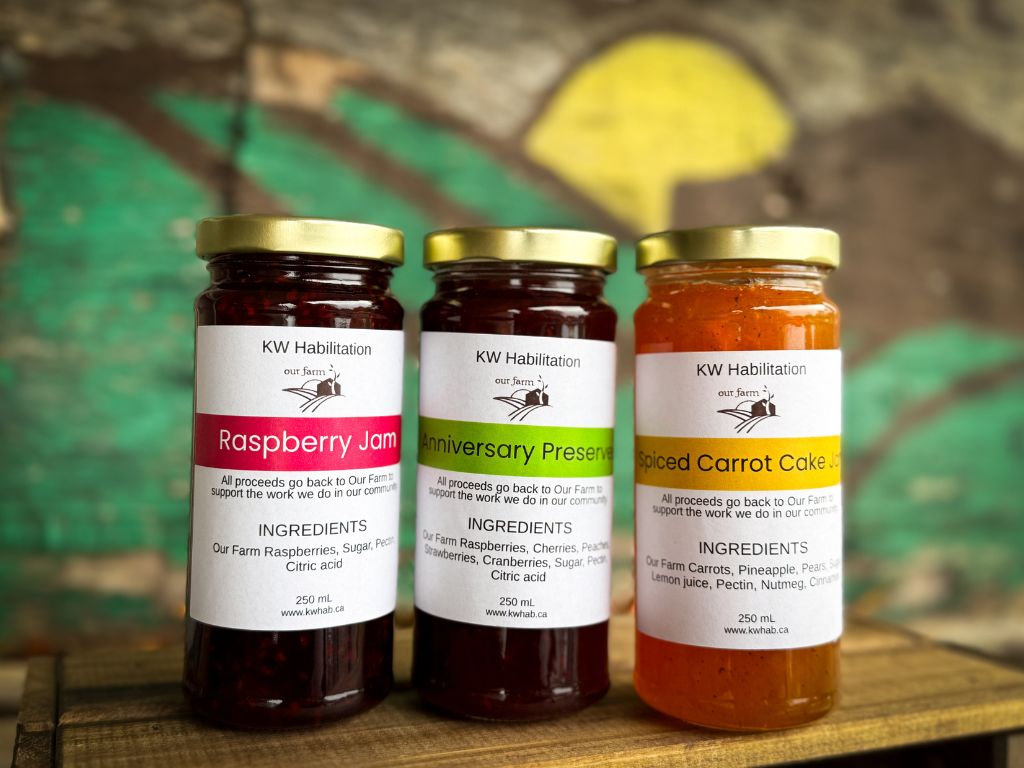 three jars of our farm jam